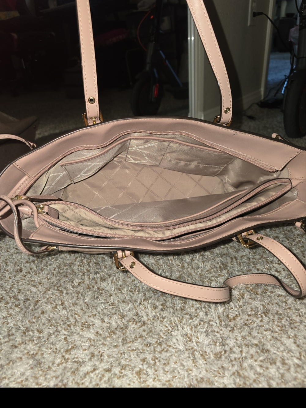 Michael Kors Blush Pink and Vanilla Signature Tote - Picture 3 of 4